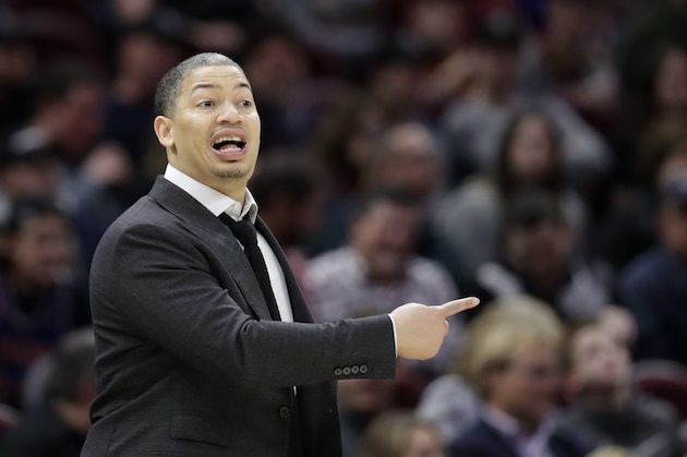 Cleveland Cavaliers head coach Tyronn Lue yells instructions to players in the second half of an NBA basketball game against the New York Knicks, Wednesday, April 11, 2018, in Cleveland. (AP Photo/Tony Dejak) Cleveland Cavaliers head coach Tyronn Lue yells instructions to players in the second half of an NBA basketball game against the New York Knicks, Wednesday, April 11, 2018, in Cleveland. (AP Photo/Tony Dejak)