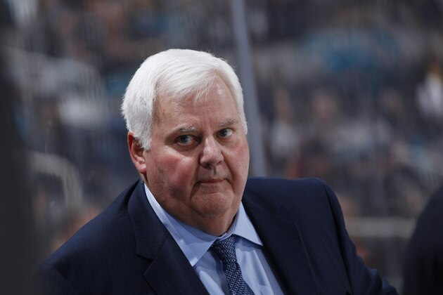 SAN JOSE, CA - FEBRUARY 18: Head coach Ken Hitchcock of the Dallas Stars looks on during the game against the San Jose Sharks at SAP Center on February 18, 2018 in San Jose, California. (Photo by Rocky W. Widner/NHL/Getty Images)