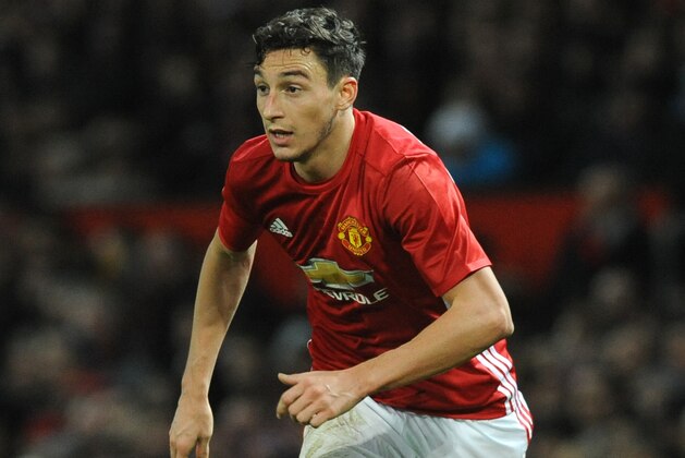 Manchester United’s Matteo Darmian during the English League Cup, semifinal, 1st leg, match between Manchester United and Hull City at Old Trafford in Manchester, England, Tuesday Jan. 10, 2017. (AP Photo/Rui Vieira)