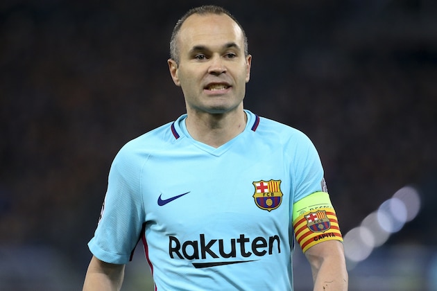 ROME, ITALY - APRIL 10: Andres Iniesta of Barcelona during the UEFA Champions League Quarter Final second leg match between AS Roma and FC Barcelona (Barca) at Stadio Olimpico on April 10, 2018 in Rome, Italy. (Photo by Jean Catuffe/Getty Images)