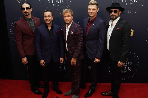Backstreet Boys arrives at the 2017 CMT Artists of the Year at Schermerhorn Symphony Center on Wednesday, Oct. 18, 2017, in Nashville, Tenn. (Photo by Sanford Myers/Invision/AP)