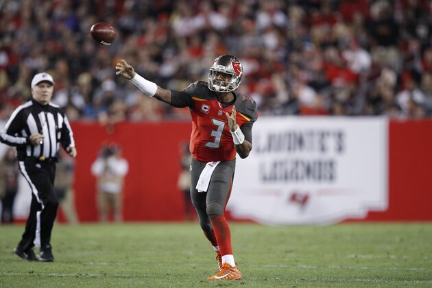 TAMPA, FL - DECEMBER 31: Jameis Winston #3 of the Tampa Bay Buccaneers throws a pass during a game against the New Orleans Saints at Raymond James Stadium on December 31, 2017 in Tampa, Florida. The Buccaneers won 31-24. (Photo by Joe Robbins/Getty Images)