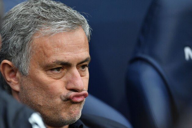Manchester United's Portuguese manager Jose Mourinho arrives for the English Premier League football match between Manchester City and Manchester United at the Etihad Stadium in Manchester, north west England, on April 7, 2018. / AFP PHOTO / Ben STANSALL / RESTRICTED TO EDITORIAL USE. No use with unauthorized audio, video, data, fixture lists, club/league logos or 'live' services. Online in-match use limited to 75 images, no video emulation. No use in betting, games or single club/league/player publications.  /         (Photo credit should read BEN STANSALL/AFP/Getty Images)