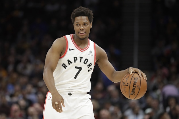Toronto Raptors' Kyle Lowry drives against the Cleveland Cavaliers in the first half of an NBA basketball game, Wednesday, March 21, 2018, in Cleveland. (AP Photo/Tony Dejak)