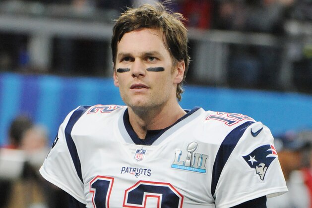 MINNEAPOLIS, MN - FEBRUARY 04:   Tom Brady #12 of the New England Patriots looks on as he walks off the field against the Philadelphia Eagles during Super Bowl LII at U.S. Bank Stadium on February 4, 2018 in Minneapolis, Minnesota. The Eagles defeated the Patriots 41-33. (Photo by Focus on Sport/Getty Images) *** Local Caption *** Tom Brady