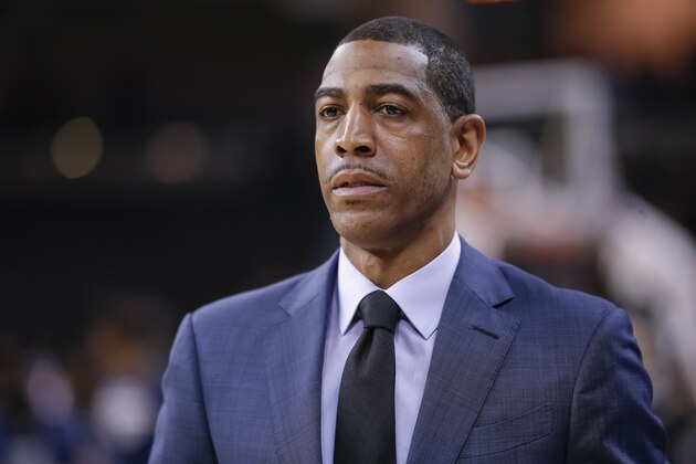 HIGHLAND HEIGHTS, KY - FEBRUARY 22: Head coach Kevin Ollie of the Connecticut Huskies is seen during the game against the Cincinnati Bearcats at BB&T Arena on February 22, 2018 in Highland Heights, Ohio. (Photo by Michael Hickey/Getty Images)