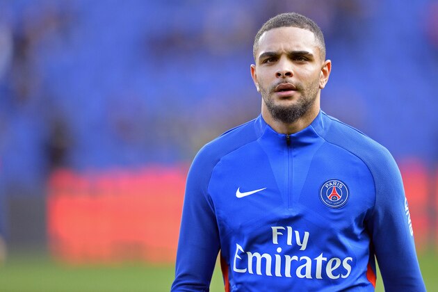 PARIS, FRANCE - MARCH 14:  Layvin Kurzawa of Paris Saint-Germain reacts during warmup before the Ligue 1 match between Paris Saint Germain and Angers SCO at Parc des Princes on March 14, 2018 in Paris.  (Photo by Aurelien Meunier/Getty Images)
