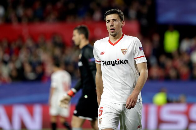 SEVILLA, SPAIN - APRIL 3: Clement Lenglet of Sevilla FC  during the UEFA Champions League  match between Sevilla v Bayern Munchen at the Estadio Ramon Sanchez Pizjuan on April 3, 2018 in Sevilla Spain (Photo by David S. Bustamante/Soccrates/Getty Images)