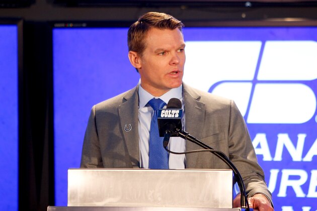 INDIANAPOLIS, IN - FEBRUARY 13: General manager Chris Ballard addresses the media during the press conference introducing head coach Frank Reich at Lucas Oil Stadium on February 13, 2018 in Indianapolis, Indiana. (Photo by Michael Reaves/Getty Images) INDIANAPOLIS, IN - FEBRUARY 13: General manager Chris Ballard addresses the media during the press conference introducing head coach Frank Reich at Lucas Oil Stadium on February 13, 2018 in Indianapolis, Indiana. (Photo by Michael Reaves/Getty Images)