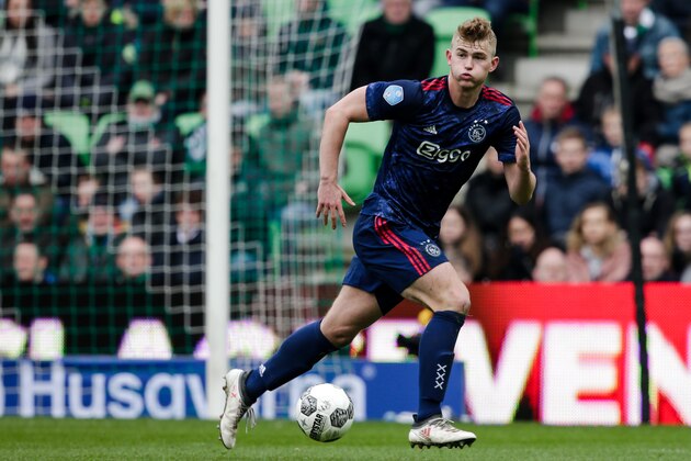 GRONINGEN, NETHERLANDS - APRIL 1: Matthijs de Ligt of Ajax during the Dutch Eredivisie  match between FC Groningen v Ajax at the NoordLease Stadium on April 1, 2018 in Groningen Netherlands (Photo by Erwin Spek/Soccrates/Getty Images)
