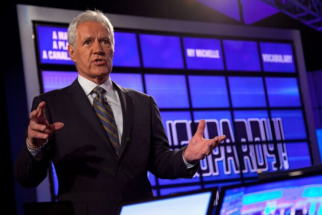 YORKTOWN HEIGHTS, NY - JANUARY 13:  Host of 'Jeopardy!' Alex Trebek attends a press conference to discuss the upcoming Man V. Machine 'Jeopardy!' competition at the IBM T.J. Watson Research Center on January 13, 2011 in Yorktown Heights, New York.  (Photo by Ben Hider/Getty Images)