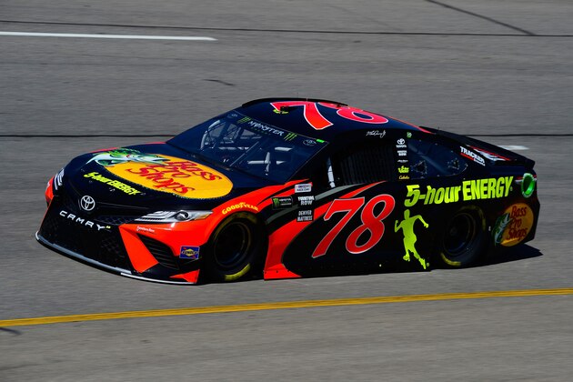 RICHMOND, VA - APRIL 20:  Martin Truex Jr., driver of the #78 Bass Pro Shops/5-hour ENERGY Toyota, drives during practice for the Monster Energy NASCAR Cup Series Toyota Owners 400 at Richmond Raceway on April 20, 2018 in Richmond, Virginia.  (Photo by Robert Laberge/Getty Images)