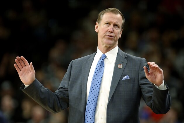 Portland Trail Blazers coach Terry Stotts reacts during the second half of the team's NBA basketball game against the San Antonio Spurs on Saturday, April 7, 2018, in San Antonio. San Antonio won 116-105. (AP Photo/Ronald Cortes) Portland Trail Blazers coach Terry Stotts reacts during the second half of the team's NBA basketball game against the San Antonio Spurs on Saturday, April 7, 2018, in San Antonio. San Antonio won 116-105. (AP Photo/Ronald Cortes)