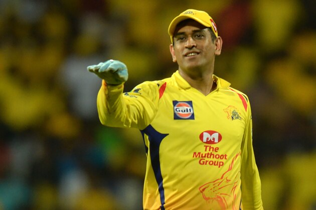 Chennai Super Kings captain MS Dhoni gestures during the 2018 Indian Premier League (IPL) Twenty20 cricket match between Chennai Super Kings and Kolkata Knight Riders at M.A. Chidhambaram Cricket Stadium in Chennai on April 10, 2018. / AFP PHOTO / ARUN SANKAR        (Photo credit should read ARUN SANKAR/AFP/Getty Images)