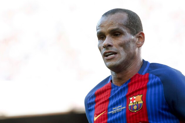 Former Barcelona's Brazilian midfielder Rivaldo looks on during a charity football match between Barcelona Legends vs Manchester United Legends at the Camp Nou stadium in Barcelona on June 30, 2017. / AFP PHOTO / PAU BARRENA        (Photo credit should read PAU BARRENA/AFP/Getty Images)