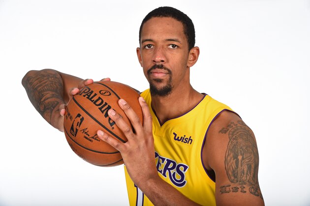 EL SEGUNDO, CA - FEBRUARY 12:  Channing Frye #12 of the Los Angeles Lakers poses for a portrait on February 12, 2018 at UCLA Heath Training Center in El Segundo, California. NOTE TO USER: User expressly acknowledges and agrees that, by downloading and or using this photograph, User is consenting to the terms and conditions of the Getty Images License Agreement. Mandatory Copyright Notice: Copyright 2018 NBAE (Photo by Andrew D. Bernstein/NBAE via Getty Images)