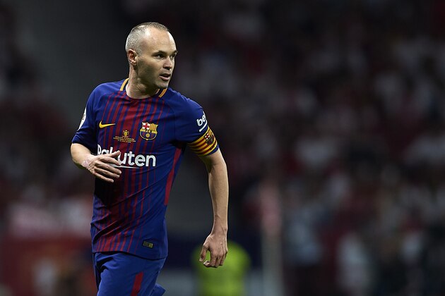MADRID, SPAIN - APRIL 21: Andres Iniesta of Barcelona looks on during the Spanish Copa del Rey Final match between Barcelona and Sevilla at Wanda Metropolitano on April 21, 2018 in Madrid, Spain. (Photo by Quality Sport Images/Getty Images)
