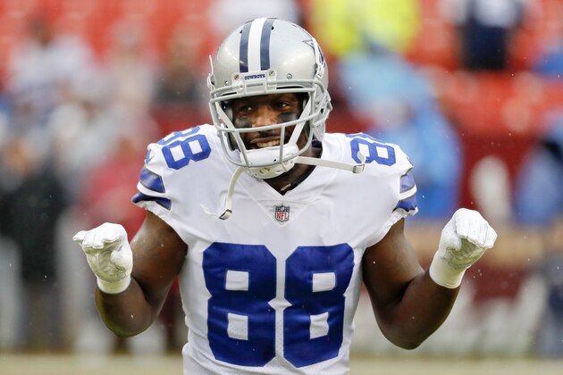 Dallas Cowboys wide receiver Dez Bryant (88) warms up before an NFL football game against the Washington Redskins in Landover, Md., Sunday, Oct. 29, 2017. (AP Photo/Alex Brandon)