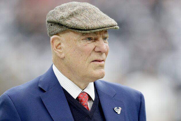 HOUSTON, TX - JANUARY 07:  Houston Texans owner Bob McNair walks on the field before his team plays the Oakland Raiders in the AFC Wild Card game at NRG Stadium on January 7, 2017 in Houston, Texas.  (Photo by Thomas B. Shea/Getty Images)