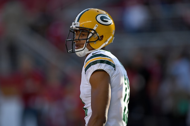 SANTA CLARA, CA - AUGUST 26:  Wide receiver Trevor Davis #11 of the Green Bay Packers looks on during pregame warm ups prior to playing the San Francisco 49ers in a preseason game at Levi's Stadium on August 26, 2016 in Santa Clara, California.  (Photo by Thearon W. Henderson/Getty Images)