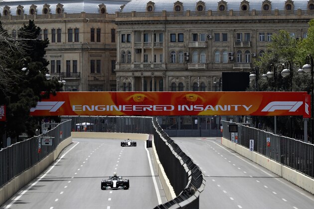 BAKU, AZERBAIJAN - APRIL 27: Valtteri Bottas driving the (77) Mercedes AMG Petronas F1 Team Mercedes WO9 on track during practice for the Azerbaijan Formula One Grand Prix at Baku City Circuit on April 27, 2018 in Baku, Azerbaijan. (Photo by Mark Thompson/Getty Images) BAKU, AZERBAIJAN - APRIL 27: Valtteri Bottas driving the (77) Mercedes AMG Petronas F1 Team Mercedes WO9 on track during practice for the Azerbaijan Formula One Grand Prix at Baku City Circuit on April 27, 2018 in Baku, Azerbaijan. (Photo by Mark Thompson/Getty Images)