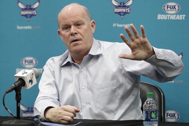 Charlotte Hornets head coach Steve Clifford speaks to the media during an end of season news conference for the NBA basketball team in Charlotte, N.C., Wednesday, April 11, 2018. The Hornets wrapped up what new GM Mitch Kupchak said has to be considered a