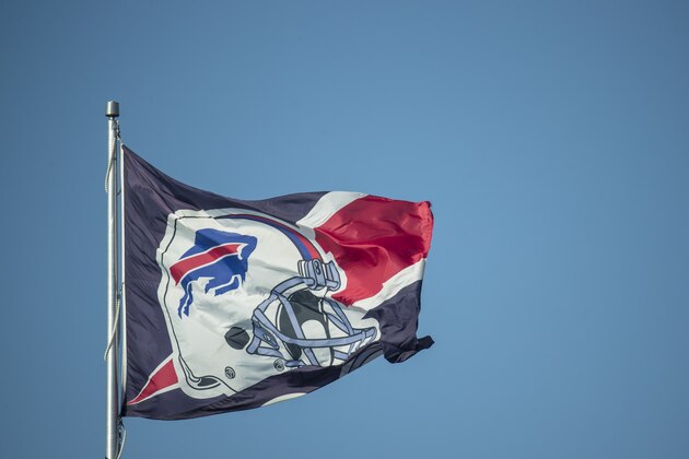 ORCHARD PARK, NY - DECEMBER 03:  Buffalo Bills flag waves at New Era Field on December 3, 2017 in Orchard Park, New York. New England defeats Buffalo 23-3.  (Photo by Brett Carlsen/Getty Images) *** Local Caption ***
