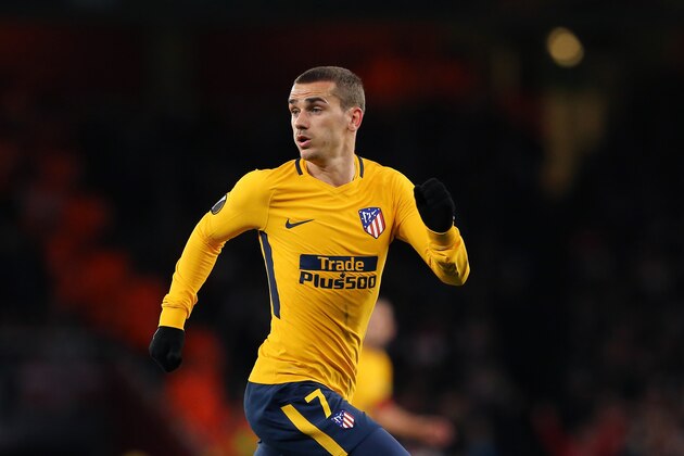 LONDON, ENGLAND - APRIL 26: Antoine Griezmann of Atletico Madrid during the UEFA Europa League Semi Final leg one match between Arsenal FC and Atletico Madrid at Emirates Stadium on April 26, 2018 in London, United Kingdom. (Photo by James Williamson - AMA/Getty Images)