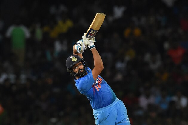 Indian captain Rohit Sharma plays a shot during the final Twenty20 international cricket match between Bangladesh and India of the Nidahas Trophy tri-nation Twenty20 tournament at the R. Premadasa stadium in Colombo on March 18, 2018. / AFP PHOTO / Ishara S. KODIKARA        (Photo credit should read ISHARA S. KODIKARA/AFP/Getty Images)