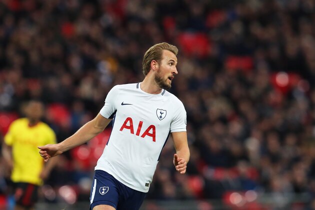 LONDON, ENGLAND - APRIL 30: Harry Kane of Tottenham during the Premier League match between Tottenham Hotspur and Watford at Wembley Stadium on April 30, 2018 in London, England. (Photo by James Williamson - AMA/Getty Images)