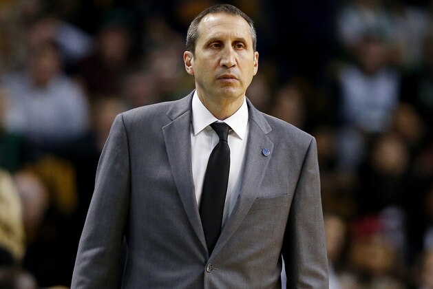 Cleveland Cavaliers head coach David Blatt during the fourth quarter of the Cleveland Cavaliers 89-77 win over the Boston Celtics in a NBA basketball game in Boston Tuesday, Dec. 15, 2015. (AP Photo/Winslow Townson)