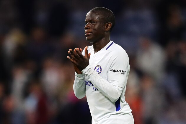 BURNLEY, ENGLAND - APRIL 19: N'Golo Kante of Chelsea applauds the supporters following the Premier League match between Burnley and Chelsea at Turf Moor on April 19, 2018 in Burnley, England. (Photo by Chris Brunskill Ltd/Getty Images)