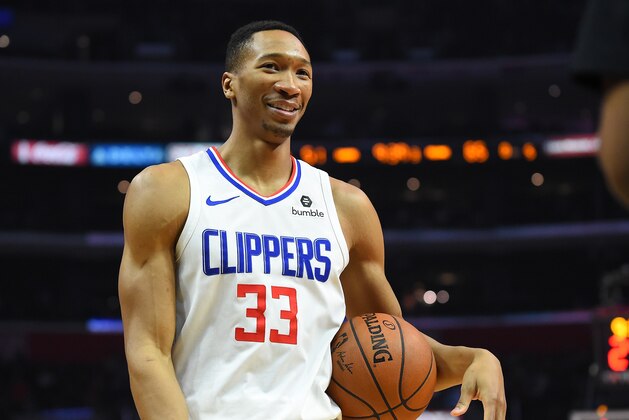 LOS ANGELES, CA - APRIL 09:  Wesley Johnson #33 of the Los Angeles Clippers smiles during the game against the New Orleans Pelicans at Staples Center on April 9, 2018 in Los Angeles, California.  NOTE TO USER: User expressly acknowledges and agrees that, by downloading and or using this photograph, User is consenting to the terms and conditions of the Getty Images License Agreement.  (Photo by Jayne Kamin-Oncea/Getty Images)