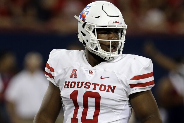 Houston defensive tackle Ed Oliver (10) in the first half during an NCAA college football game against Arizona, Saturday, Sept. 9, 2017, in Tucson, Ariz. (AP Photo/Rick Scuteri)