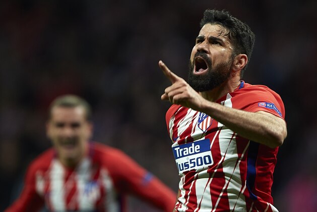 MADRID, SPAIN - MAY 03:  Diego Costa of Atletico de Madrid celebrates after scoring his sides first goal during the UEFA Europa League Semi Final second leg match between Atletico Madrid and Arsenal FC at Estadio Wanda Metropolitano on May 3, 2018 in Madrid, Spain.  (Photo by Quality Sport Images/Getty Images)