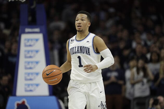 Villanova's Jalen Brunson in action during an NCAA college basketball game against Xavier, Wednesday, Jan. 10, 2018, in Philadelphia. (AP Photo/Matt Slocum)