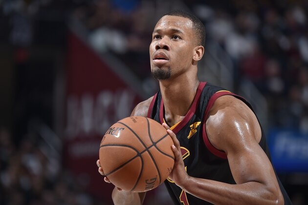 CLEVELAND, OH - APRIL 15: Rodney Hood #1 of the Cleveland Cavaliers shoots the ball against the Indiana Pacers in Game One of Round One during the 2018 NBA Playoffs on April 15, 2018 at Quicken Loans Arena in Cleveland, Ohio. NOTE TO USER: User expressly acknowledges and agrees that, by downloading and/or using this photograph, user is consenting to the terms and conditions of the Getty Images License Agreement. Mandatory Copyright Notice: Copyright 2018 NBAE (Photo by David Liam Kyle/NBAE via Getty Images)