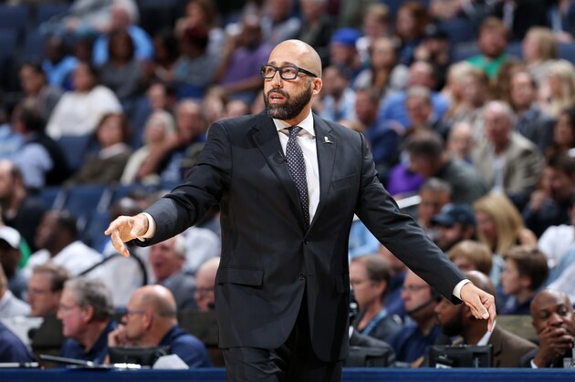 MEMPHIS, TN - NOVEMBER 1: Head Coach David Fizdale of the Memphis Grizzlies coaches during the game against the Orlando Magic on November 1, 2017 at FedExForum in Memphis, Tennessee. NOTE TO USER: User expressly acknowledges and agrees that, by downloading and or using this photograph, User is consenting to the terms and conditions of the Getty Images License Agreement. Mandatory Copyright Notice: Copyright 2017 NBAE (Photo by Joe Murphy/NBAE via Getty Images)
