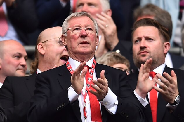 Manchester United's former manager Alex Ferguson watches from the crowd ahead of the kick off of the English FA Cup semi-final football match between Tottenham Hotspur and Manchester United at Wembley Stadium in London, on April 21, 2018. (Photo by Glyn KIRK / AFP) / NOT FOR MARKETING OR ADVERTISING USE / RESTRICTED TO EDITORIAL USE        (Photo credit should read GLYN KIRK/AFP/Getty Images)