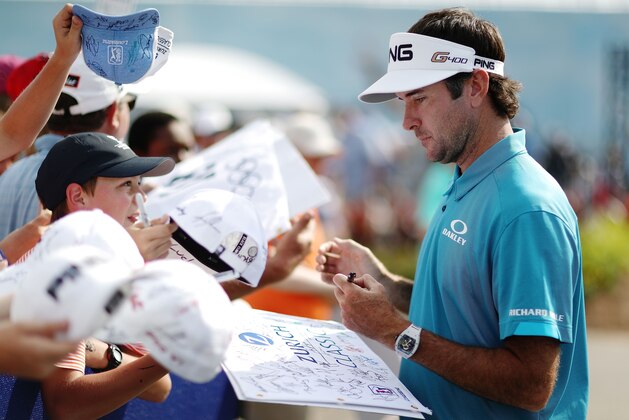 AVONDALE, LA - APRIL 28:  Bubba Watson signs autographs for fans during the third round of the Zurich Classic at TPC Louisiana on April 28, 2018 in Avondale, Louisiana.  (Photo by Chris Graythen/Getty Images)