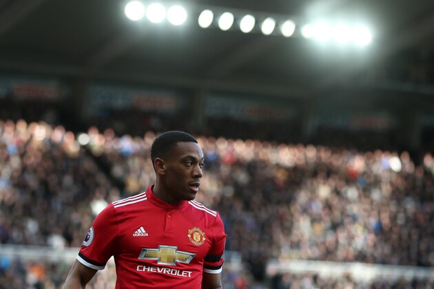 NEWCASTLE UPON TYNE, ENGLAND - FEBRUARY 11: Anthony Martial of Manchester United during the Premier League match between Newcastle United and Manchester United at St. James Park on February 11, 2018 in Newcastle upon Tyne, England. (Photo by Catherine Ivill/Getty Images)