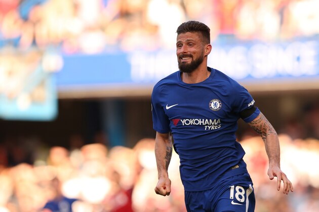 LONDON, ENGLAND - MAY 06: Olivier Giroud of Chelsea during the Premier League match between Chelsea and Liverpool at Stamford Bridge on May 6, 2018 in London, England. (Photo by James Williamson - AMA/Getty Images)