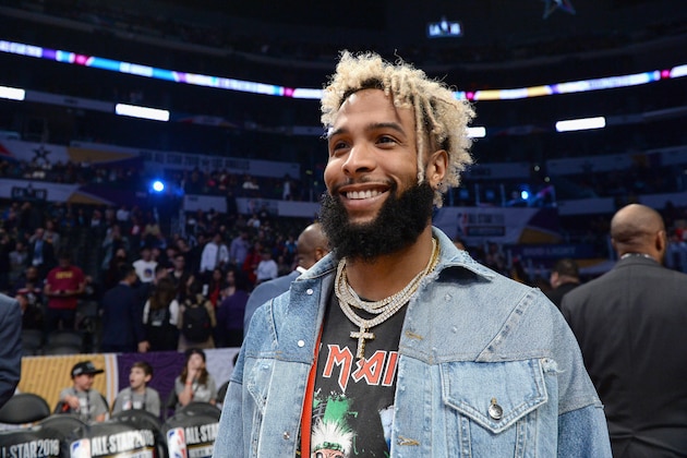 LOS ANGELES, CA - FEBRUARY 18:  Odell Beckham Jr. attends the NBA All-Star Game 2018 at Staples Center on February 18, 2018 in Los Angeles, California.  (Photo by Kevork Djansezian/Getty Images)