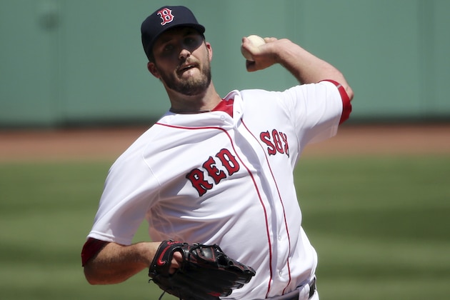 Boston Red Sox starting pitcher Drew Pomeranz delivers to the Kansas City Royals in the first inning of a baseball game at Fenway Park, Wednesday, May 2, 2018, in Boston. (AP Photo/Elise Amendola)