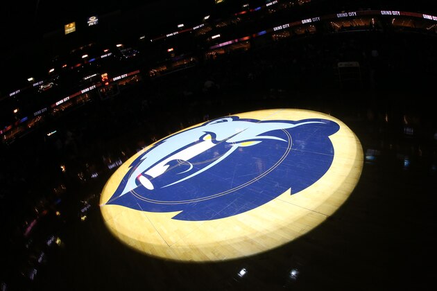 MEMPHIS, TN - DECEMBER 20:  An overall view of the Memphis Grizzlies logo before a game against the Boston Celtics on December 20, 2016 at FedExForum in Memphis, Tennessee. NOTE TO USER: User expressly acknowledges and agrees that, by downloading and/or using this photograph, user is consenting to the terms and conditions of the Getty Images License Agreement. Mandatory Copyright Notice: Copyright 2016 NBAE (Photo by Joe Murphy/NBAE via Getty Images)