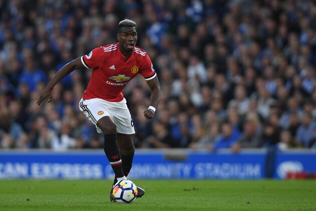 BRIGHTON, ENGLAND - MAY 04:  Paul Pogba of Manchester United in actionmduring the Premier League match between Brighton and Hove Albion and Manchester United at Amex Stadium on May 4, 2018 in Brighton, England.  (Photo by Mike Hewitt/Getty Images)