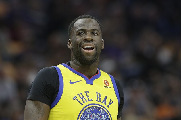 Golden State Warriors forward Draymond Green during the first quarter of an NBA basketball game against the Sacramento Kings, Saturday, March 31, 2018, in Sacramento, Calif. The Warriors won 112-96. (AP Photo/Rich Pedroncelli)