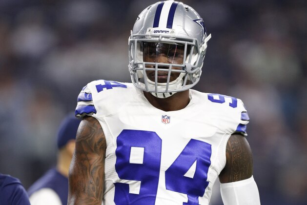 Dallas Cowboys' Randy Gregory participates in warm ups before an NFL football game against the Detroit Lions on Monday, Dec. 26, 2016, in Arlington, Texas. (AP Photo/Brandon Wade) Dallas Cowboys' Randy Gregory participates in warm ups before an NFL football game against the Detroit Lions on Monday, Dec. 26, 2016, in Arlington, Texas. (AP Photo/Brandon Wade)