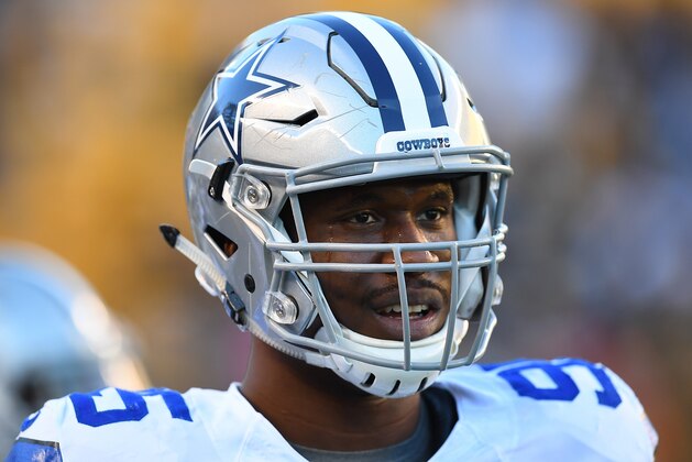 PITTSBURGH, PA - NOVEMBER 13:  David Irving #95 of the Dallas Cowboys warms up prior to the game against the Pittsburgh Steelers at Heinz Field on November 13, 2016 in Pittsburgh, Pennsylvania. (Photo by Joe Sargent/Getty Images) *** Local Caption ***