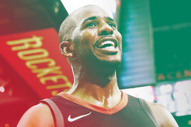 HOUSTON, TX - MAY 8: Chris Paul #3 of the Houston Rockets reacts during the game against the Utah Jazz during Game Five of the Western Conference Semifinals of the 2018 NBA Playoffs on May 8, 2018 at the Toyota Center in Houston, Texas. NOTE TO USER: User expressly acknowledges and agrees that, by downloading and or using this photograph, User is consenting to the terms and conditions of the Getty Images License Agreement. Mandatory Copyright Notice: Copyright 2018 NBAE (Photo by Andrew D. Bernstein/NBAE via Getty Images)